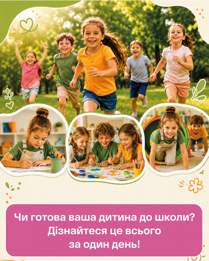 Безкоштовний день у таборі + перевірка готовності до школи Безкоштовний день у таборі + перевірка готовності до школи