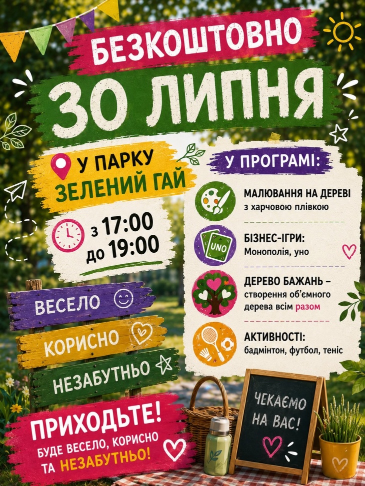 Развлечения в парке "Зеленый Гай"