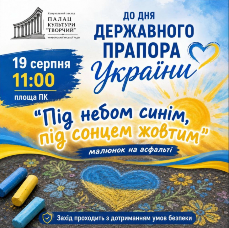 Малювання на асфальті "Під небом синім, під сонцем жовтим!"