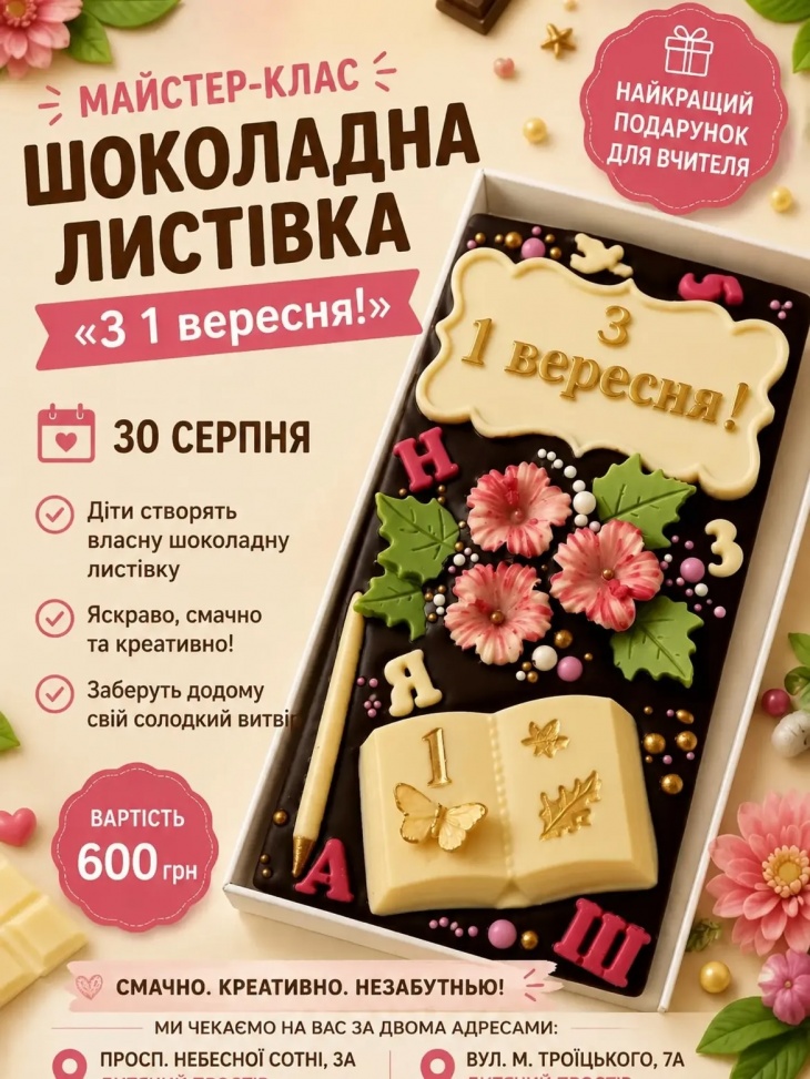 Майстер-клас "Шоколадна листівка"