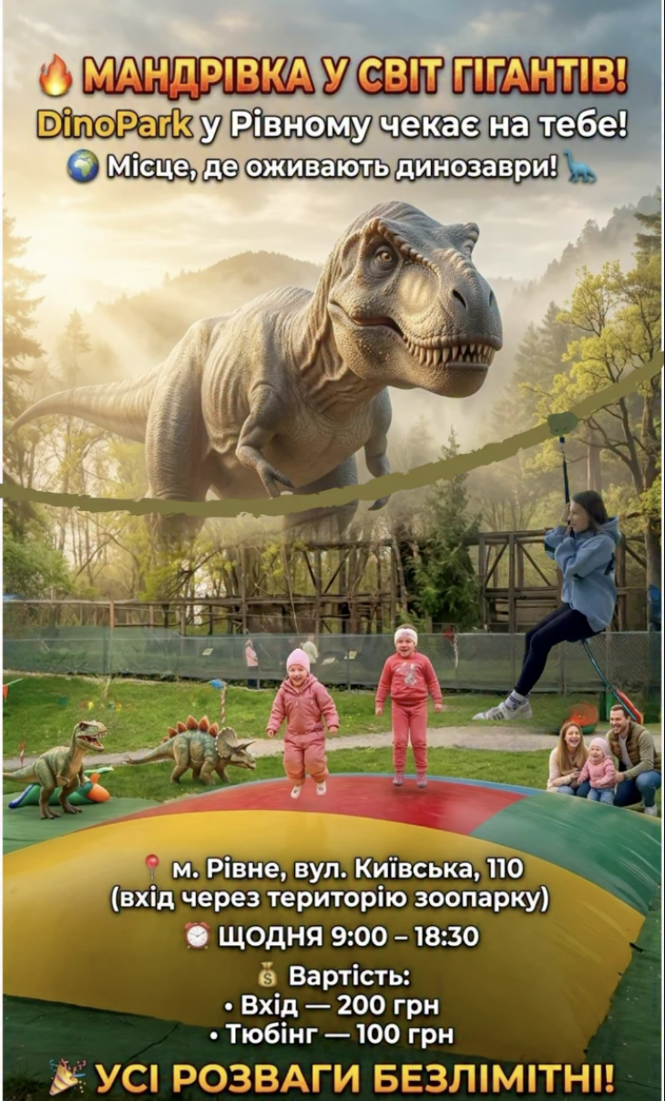 Мандрівка у світ гігантів: неймовірні пригоди в Dinopark Мандрівка у світ гігантів: неймовірні пригоди в Dinopark