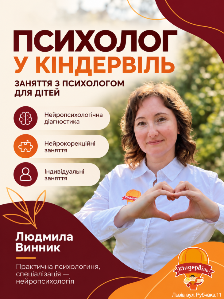 Психолог у дитячому центрі Кіндервіль Психолог у дитячому центрі Кіндервіль