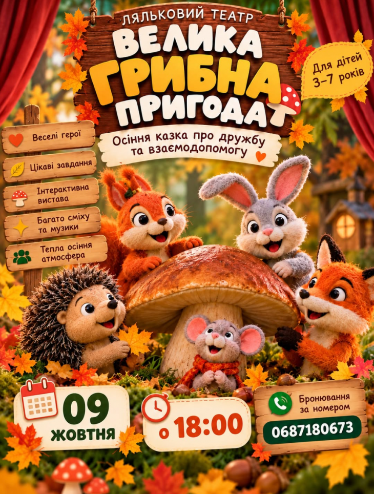 ВЕЛИКА ГРИБНА ПРИГОДА - інтерактивна казка для дітей