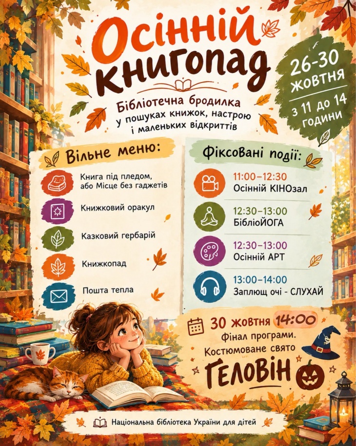 Осінній книгопад у Національній бібліотеці України для дітей