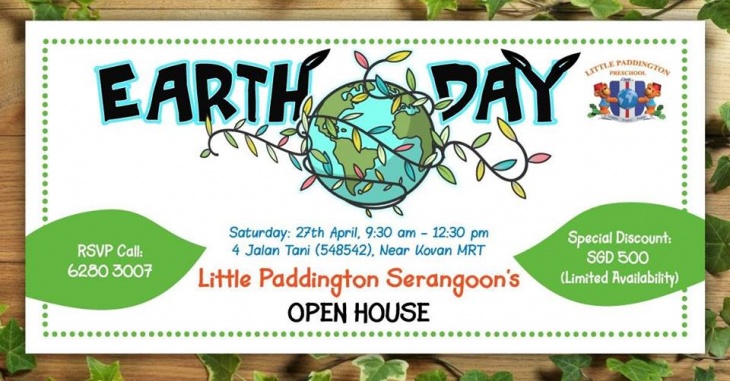 Little Paddington's Earth Day Open House. Savings of S500!