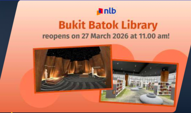 The Bukit Batok Library reopens on 27 March 2026