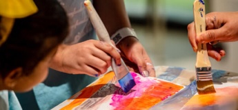 Brush. Canvas. Action