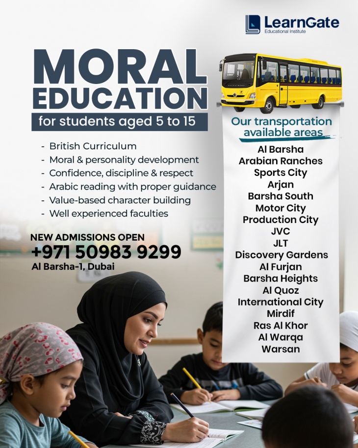 Arabic & Moral Education for kids aged 5 to 15 in Dubai